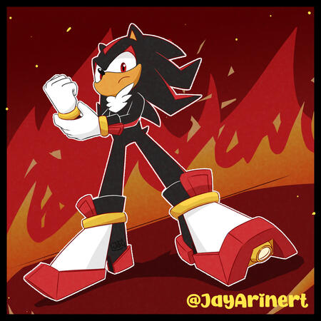 Fan art featuring Shadow the Hedgehog from the Sonic the Hedgehog franchise