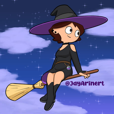Halloween-themed drawing of Sofi