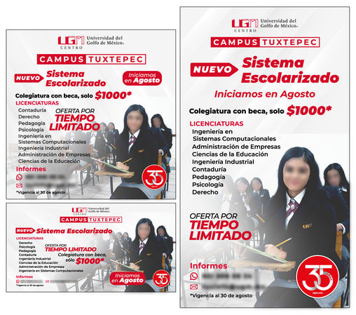 Ad promoting a limited time discount in enrollment fees. The design was created in a square format and then adapted to be used in different platforms