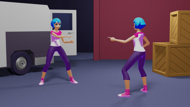 One of my original characters (Kevin) and a double recreating the "Pointing Spider-Man" meme. Modelled, rigged, textured, staged, and rendered by me