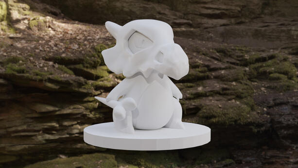 Test render of a Cubone (Pokémon) model, sculpted and retopologized by me